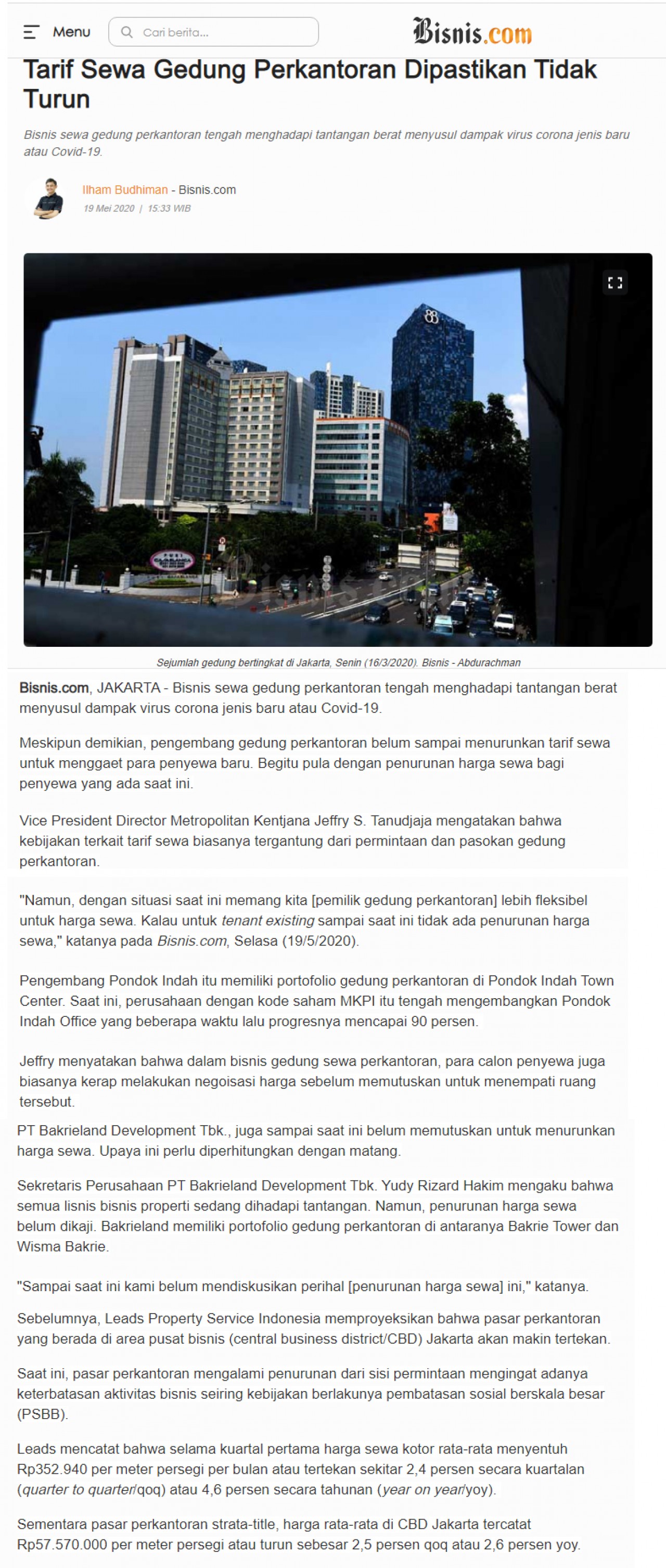 Media Clipping Pt Bakrieland Development Tbk